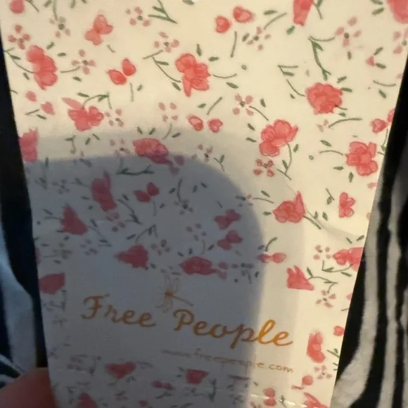 We The Free by Free People Black & White Striped Asymmetrical Hem Tee NWT | P/S - Picture 2 of 4